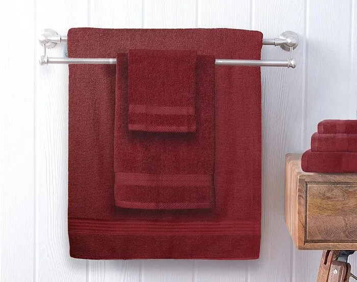 <span Style="Font:inherit;color:#d74b1f;"> Glamburg's Ultra Soft Towel Set</Span>: Elevate Your Bath Routine In Burgundy!