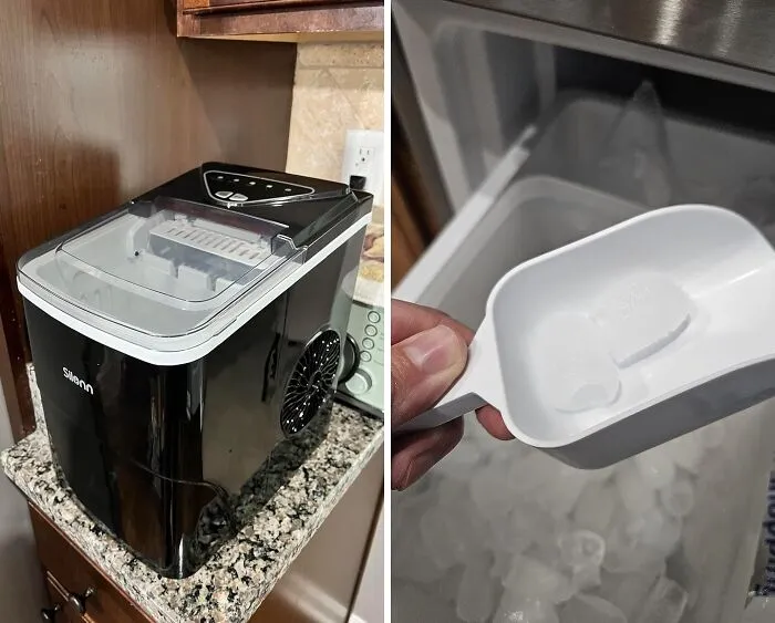 Chill In Minutes: <span Style="Font:inherit;color:#d74b1f;"> Countertop Ice Maker </Span> - Fast, Self-Cleaning, With Ice Scoop And Basket For Everyday Use!