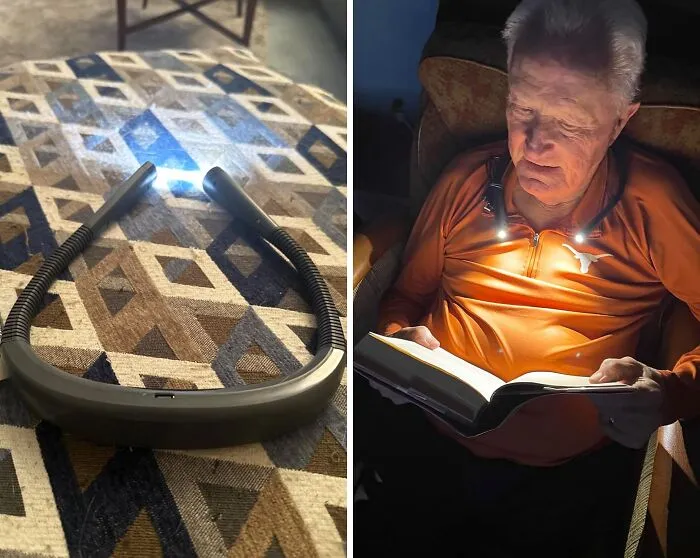 Illuminate Your Reading: <span Style="Font:inherit;color:#d74b1f;"> LED Neck Reading Light </Span> With 3 Colors And 6 Brightness Levels!