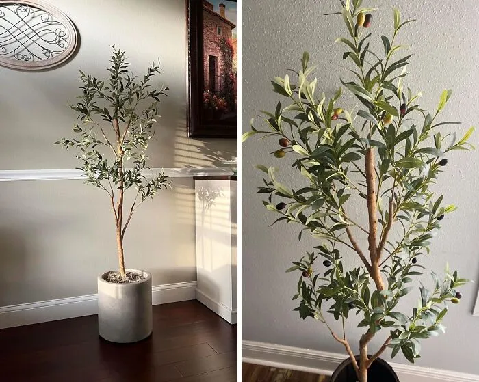 Bring Nature Indoors: <span Style="Font:inherit;color:#d74b1f;"> Lifelike 6ft  Artificial Olive Tree </Span> With Natural Wood Trunk - Perfect For Home Or Office Decor!