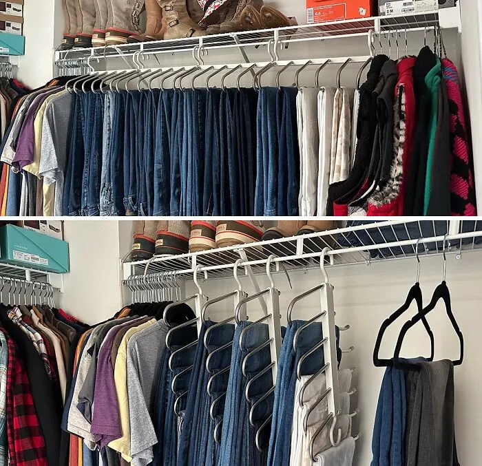 Closet Wizardry: <span Style="Font:inherit;color:#d74b1f;"> Magic Pants Hangers</Span> For A Tidier, Spacious Wardrobe!