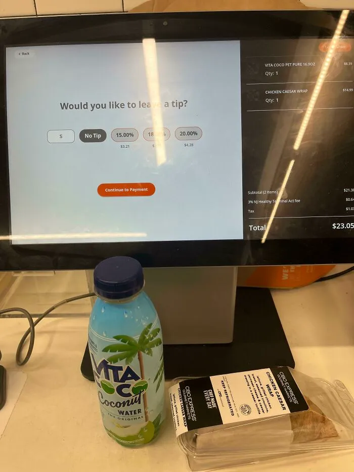 It Finally Happened. I Was Prompted To Tip At The Airport Self-Checkout Station