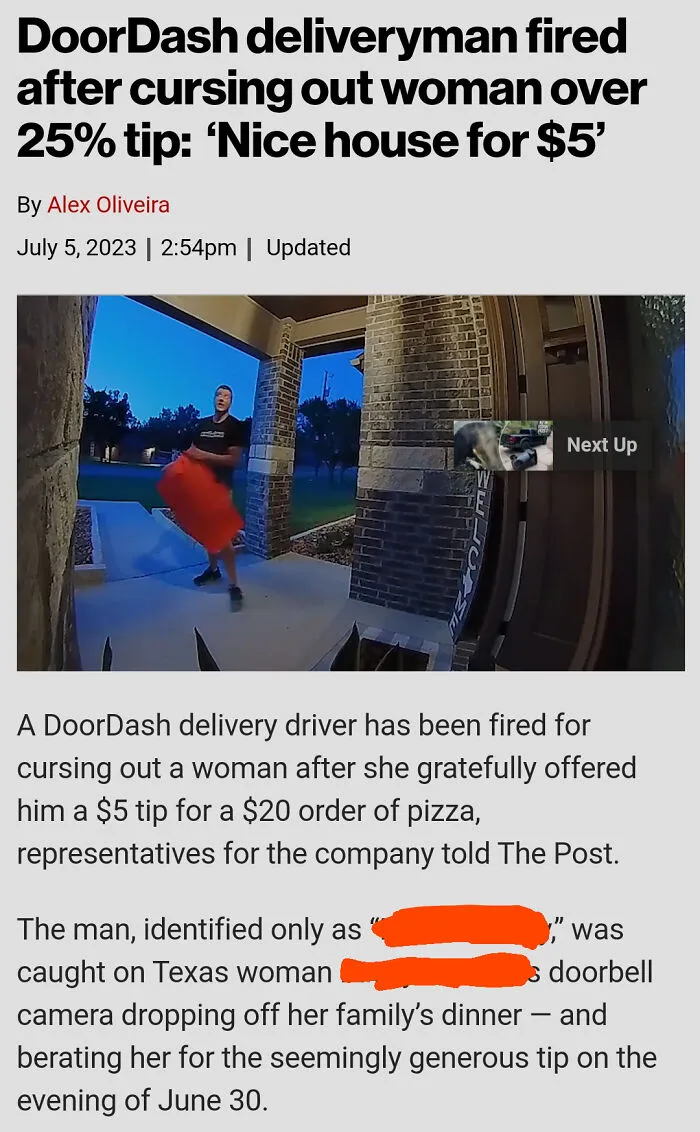 "Nice House For A $5 Tip, F*** You"