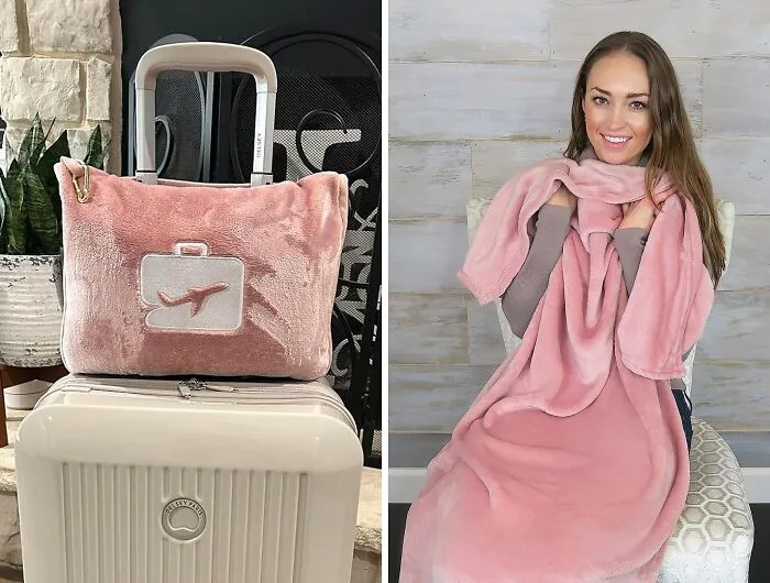 Experience Next-Level Comfort With Eversnug <span Style="Font:inherit;color:#d74b1f;"> Travel Soft Blanket With Pillowcase </Span> - Your Travel Must-Have!