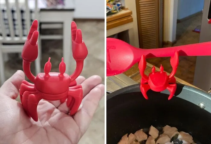  Keep Your Kitchen Counters Clean With The Red <span Style="Font:inherit;color:#d74b1f;"> Crab Silicone Spoon Rest</Span>