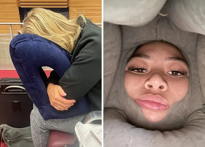 Say Hello To Relaxation With <span Style="Font:inherit;color:#d74b1f;"> Inflatable Travel Neck Pillow Set </Span> - The Dream Combo For A Peaceful Nap Wherever You're Off To!
