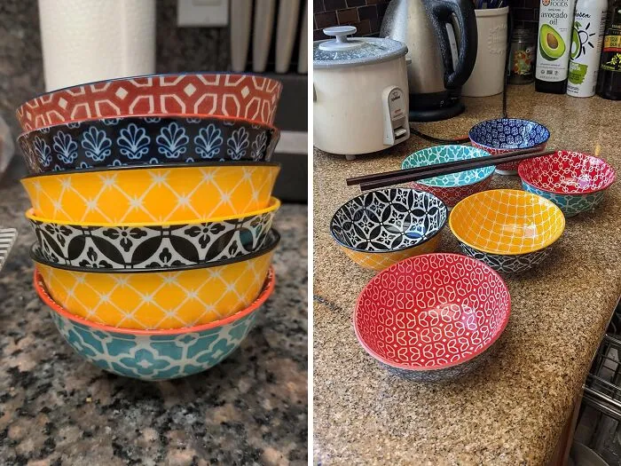 Add A Pop Of Color To Your Tableware With <span Style="Font:inherit;color:#d74b1f;"> Set Of 6 Colorful Bowls</Span>