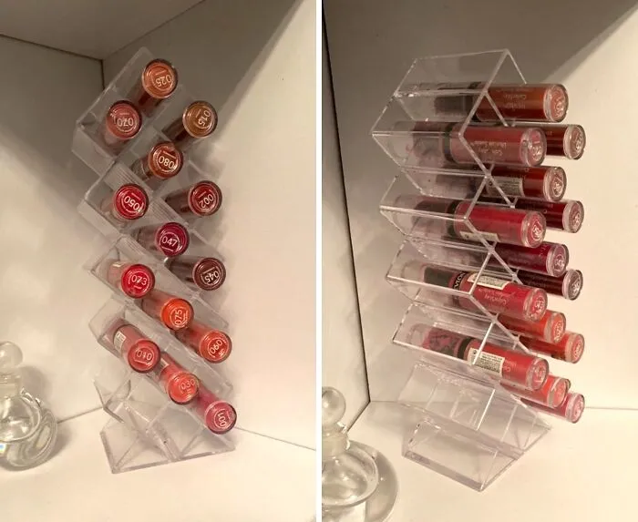Gloss & Glam Tower: <span Style="Font:inherit;color:#d74b1f;"> 16-Space Acrylic Lipstick Organizer</Span> For Chic Display!