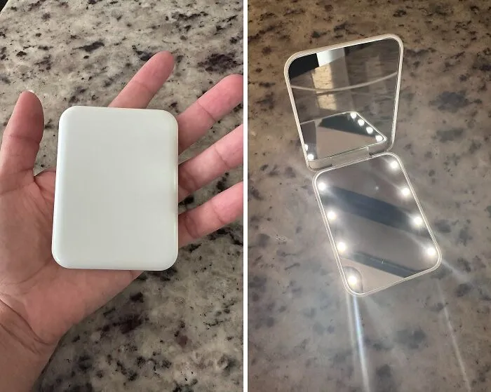 Glow Anywhere: <span Style="Font:inherit;color:#d74b1f;"> Kintion's Compact LED Mirror</Span>, Your Purse’s New Best Friend!