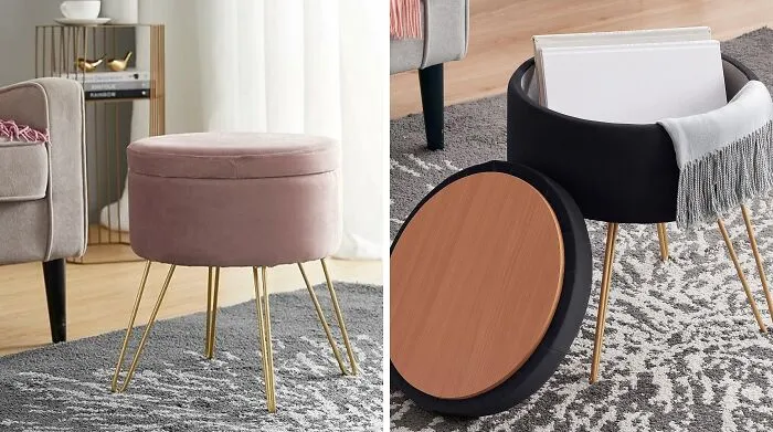 Glam Up Your Space: <span Style="Font:inherit;color:#d74b1f;"> Velvet Storage Ottoman</Span> With A Stylish Twist!