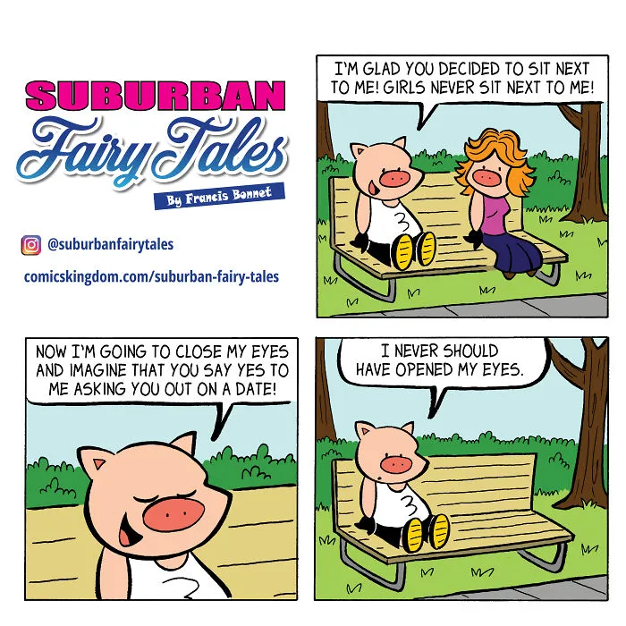 I Made 20 Comics Showcasing A Little Pig's Dating Fails