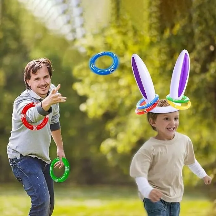 Hop To The Fun: <span Style="Font:inherit;color:#d74b1f;"> 2 Pack Easter Bunny Ears Ring Toss Party Games</Span>!