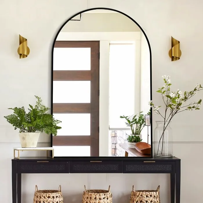 Bold & Beautiful: <span Style="Font:inherit;color:#d74b1f;"> Black Metal Framed Mirror</Span>, A Statement For Any Room!