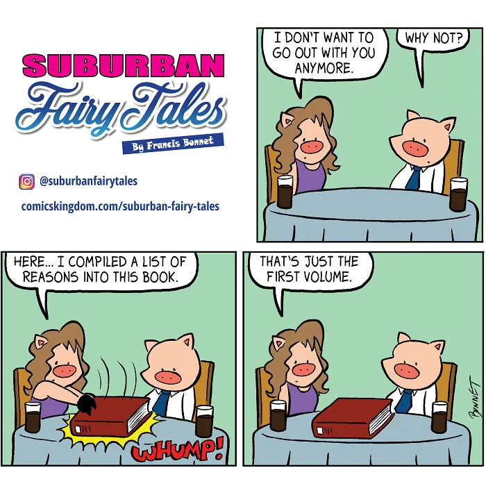 I Made 20 Comics Showcasing A Little Pig's Dating Fails