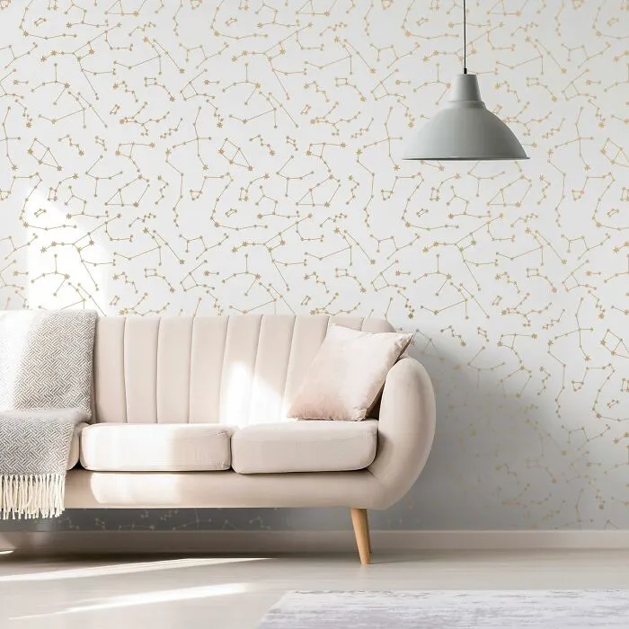 Level Up Your Space With <span Style="Font:inherit;color:#d74b1f;"> Novogratz X Tempaper Frost Constellations Wallpaper</Span>, A Cosmic Dream Minus The Long-Term Commitment.