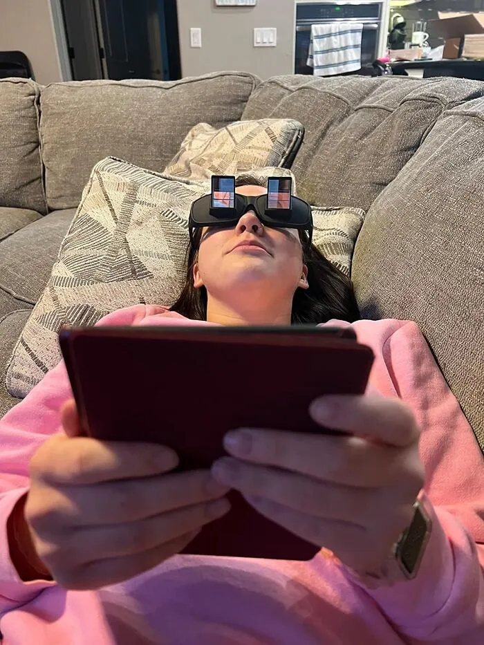 Lazy Readers Unite: <span Style="Font:inherit;color:#d74b1f;"> Horizontal Mirror Glasses</Span> Make Lying Down & Reading Easy