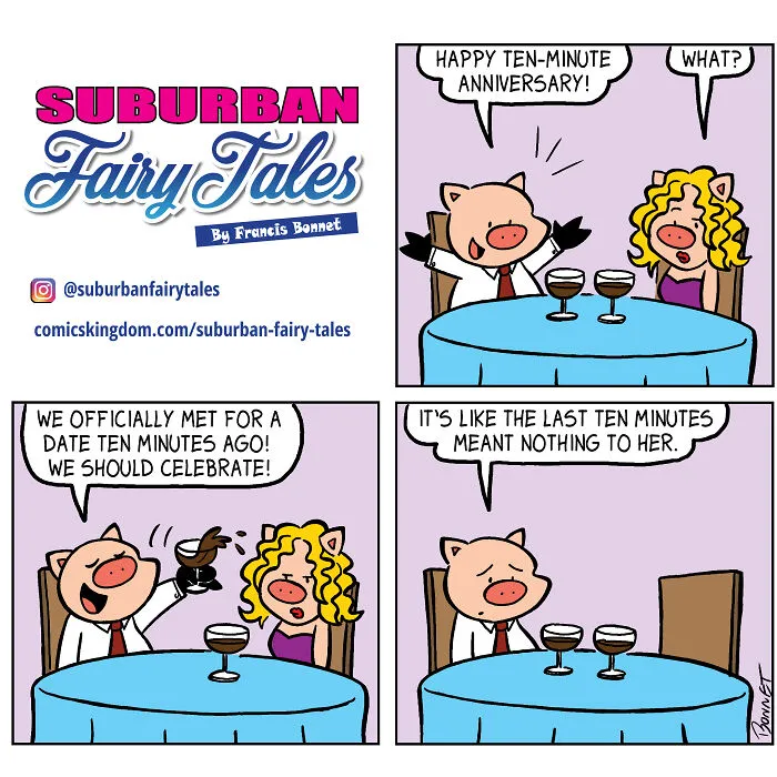I Made 20 Comics Showcasing A Little Pig's Dating Fails