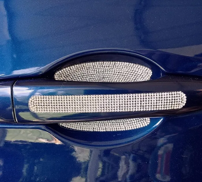 Make Your Car Dazzle: <span Style="Font:inherit;color:#d74b1f;"> Silver Rhinestone Car Door Handle And Bowl Protection</Span>