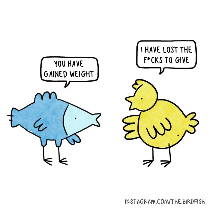 32 Comics Featuring The Character Birdfish, Inspired By My Friends And The Conversations I Have With Them (New Pics)