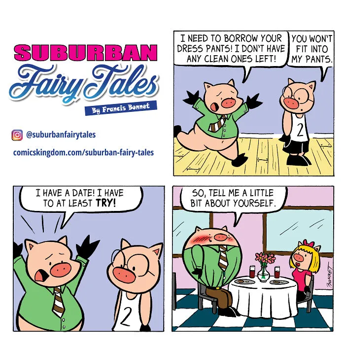 I Made 20 Comics Showcasing A Little Pig's Dating Fails