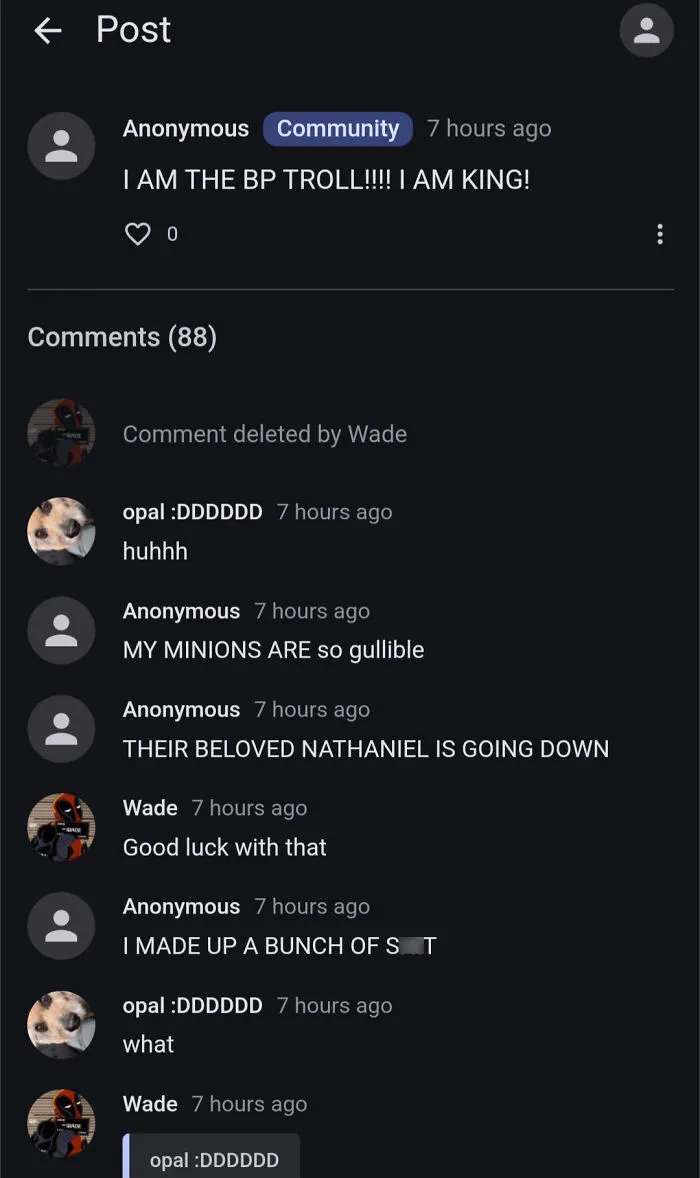 Completely Unrelated So Sorry Everyone, But If You're Going To Frame Nathaniel Don't Admit To It :p