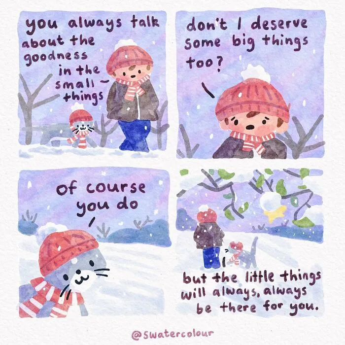 Artist Draws Wholesome Watercolor Comics About Mental Health (37 New Pics)