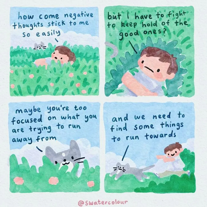 Artist Draws Wholesome Watercolor Comics About Mental Health (37 New Pics)