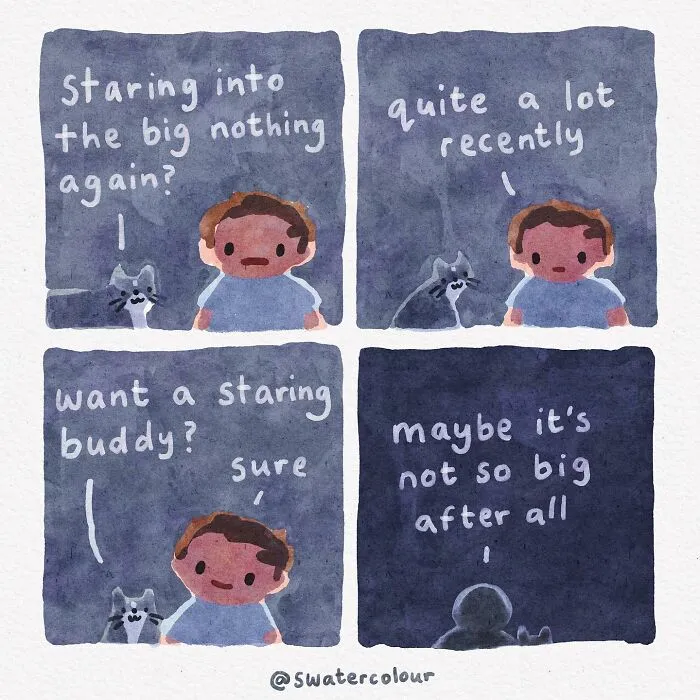 Artist Draws Wholesome Watercolor Comics About Mental Health (37 New Pics)