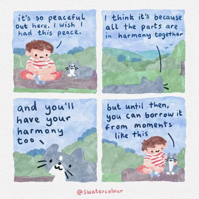 Artist Draws Wholesome Watercolor Comics About Mental Health (37 New Pics)
