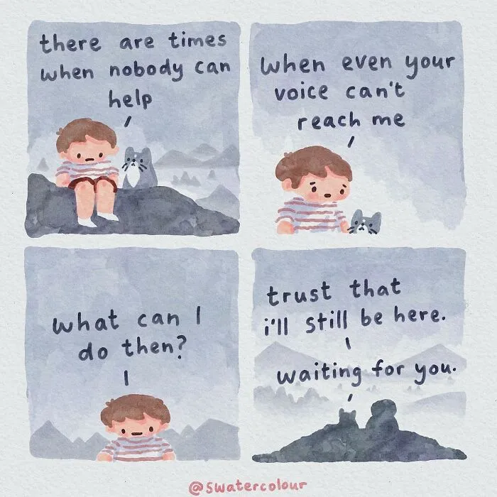 Artist Draws Wholesome Watercolor Comics About Mental Health (37 New Pics)