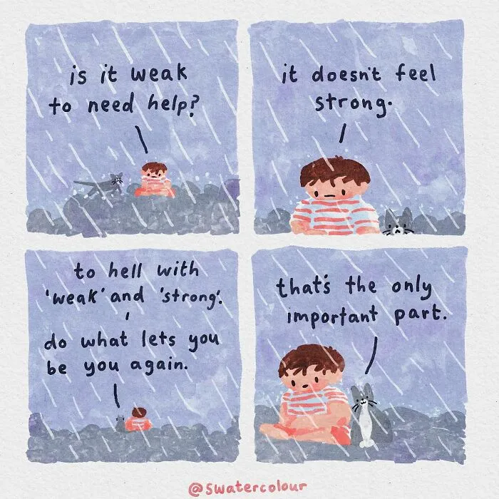 Artist Draws Wholesome Watercolor Comics About Mental Health (37 New Pics)