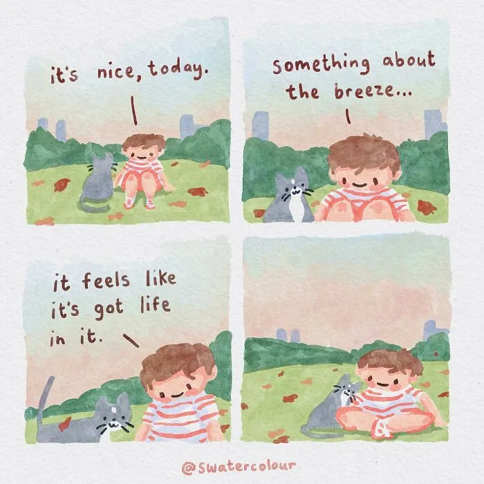Artist Draws Wholesome Watercolor Comics About Mental Health (37 New Pics)