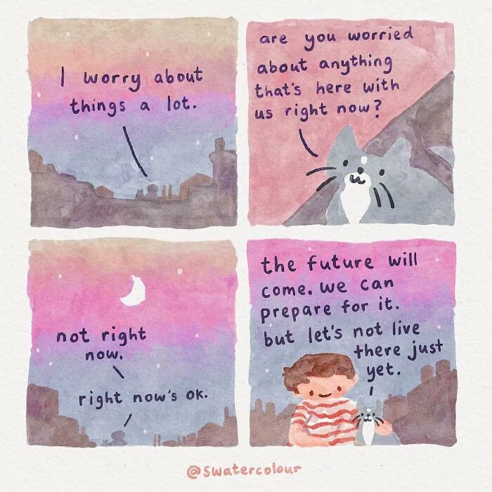 Artist Draws Wholesome Watercolor Comics About Mental Health (37 New Pics)