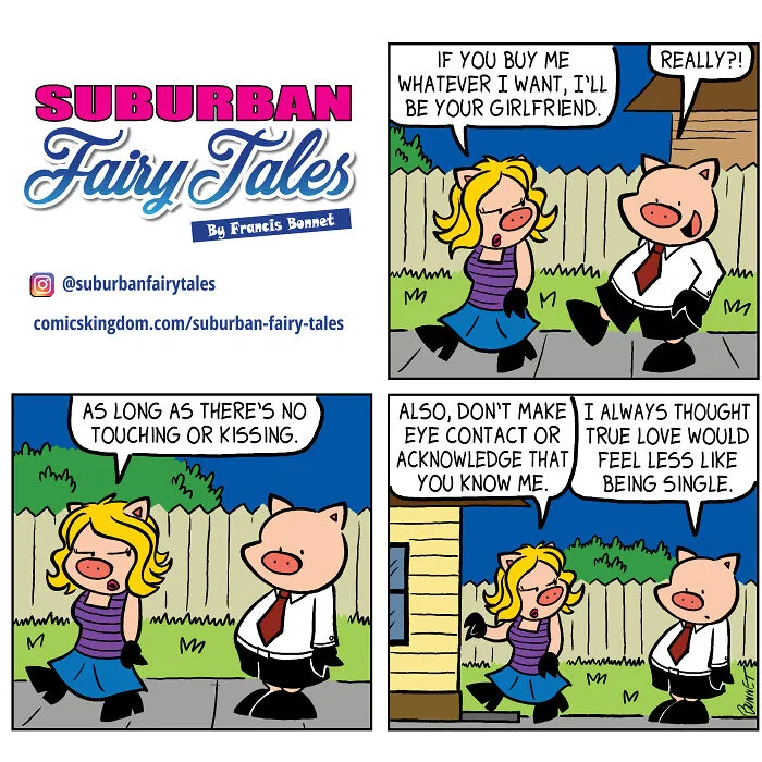 I Made 20 Comics Showcasing A Little Pig's Dating Fails
