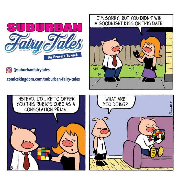 I Made 20 Comics Showcasing A Little Pig's Dating Fails