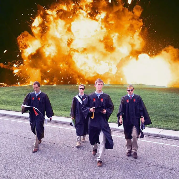 Mis amigos y yo nos graduamos hoy