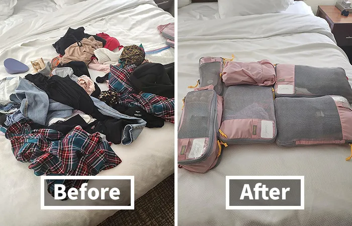 Say Goodbye To Mess In Your Suitcase With <span Style="Font:inherit;color:#d74b1f;"> Compression Packing Cubes </Span> And Fit Double The Outfits!
