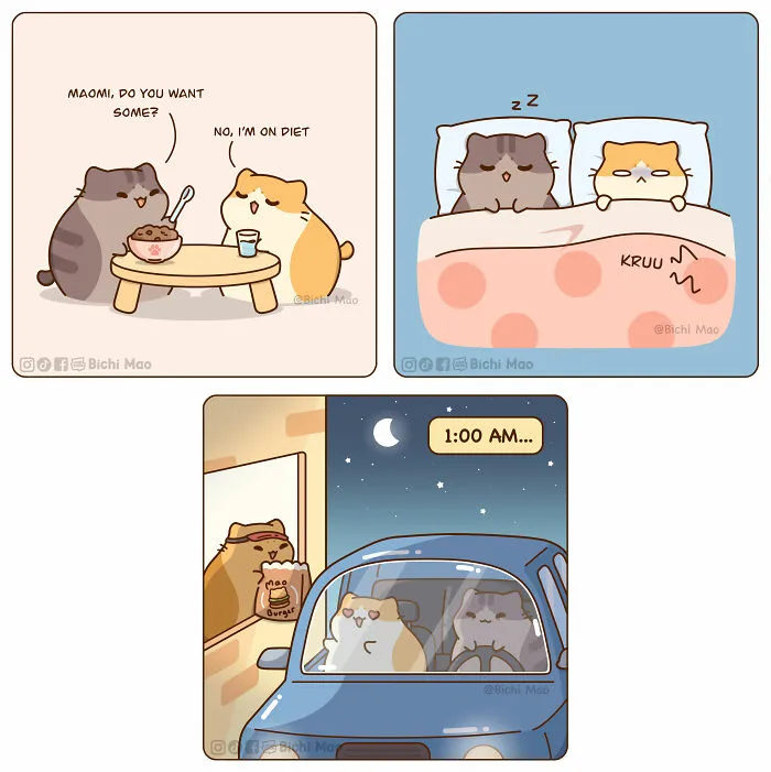 19 Wholesome Comics By Olive Yong Showing The Sweet And Naughty Side Of Chubby Cats
