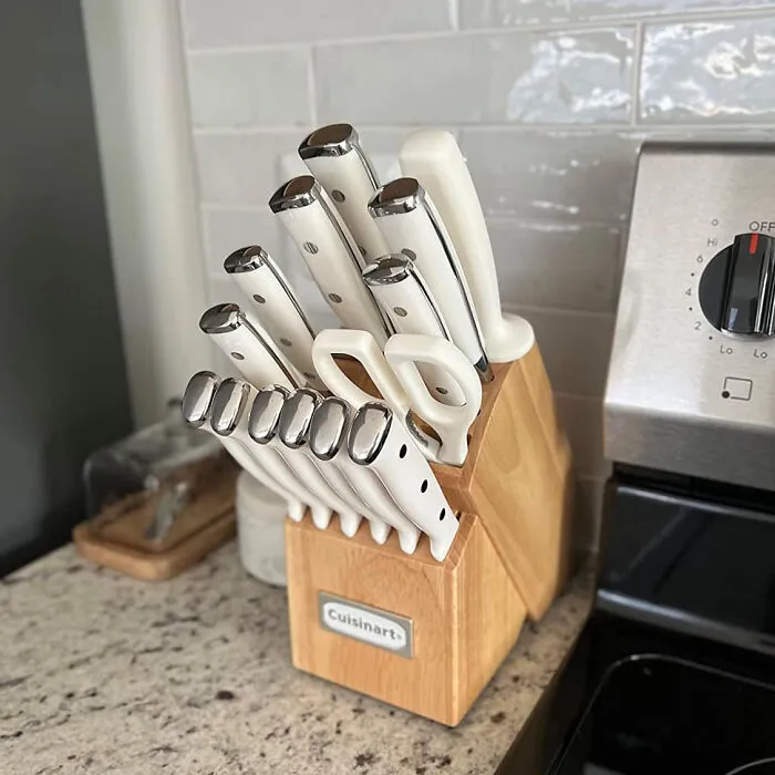 Slice And Dice In Style: Cuisinart <span Style="Font:inherit;color:#d74b1f;"> 15-Piece Knife Set </Span> With High Carbon Stainless Steel And Triple Rivet Design
