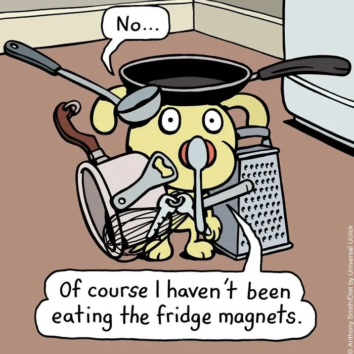 Artist Makes 30 Hilarious One-Panel Comics About A Cute Dog And His Daily Dilemmas