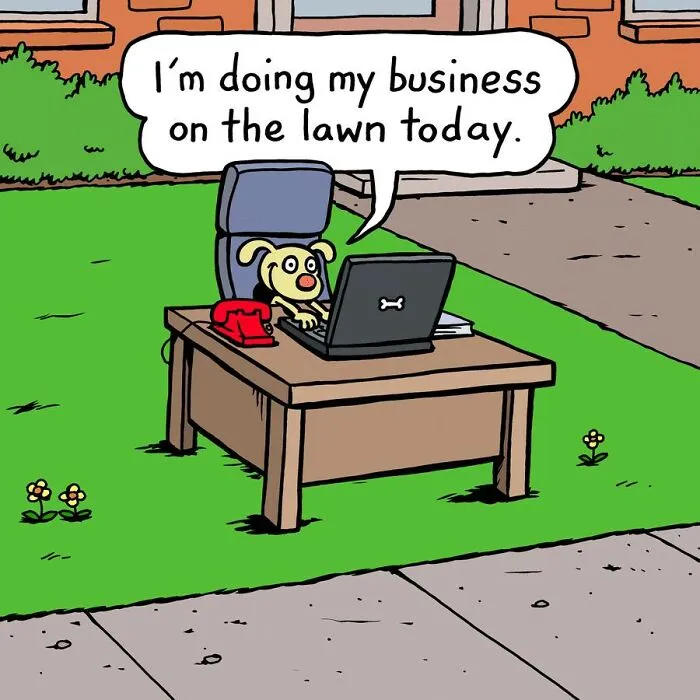 Artist Makes 30 Hilarious One-Panel Comics About A Cute Dog And His Daily Dilemmas