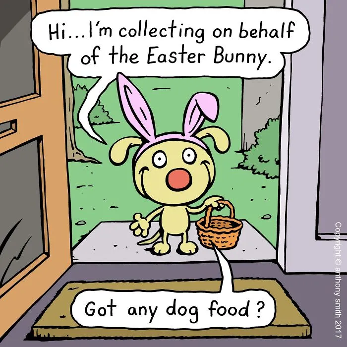 Artist Makes 30 Hilarious One-Panel Comics About A Cute Dog And His Daily Dilemmas