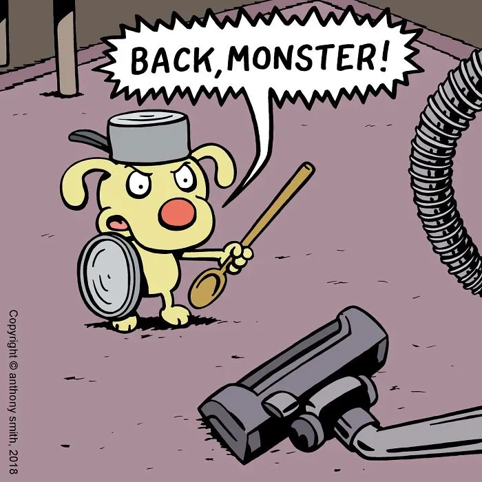 Artist Makes 30 Hilarious One-Panel Comics About A Cute Dog And His Daily Dilemmas
