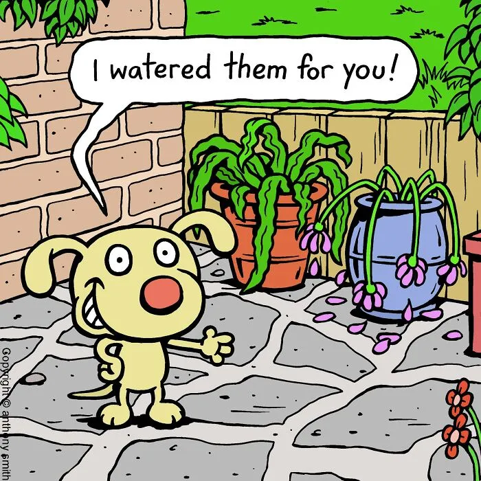 Artist Makes 30 Hilarious One-Panel Comics About A Cute Dog And His Daily Dilemmas