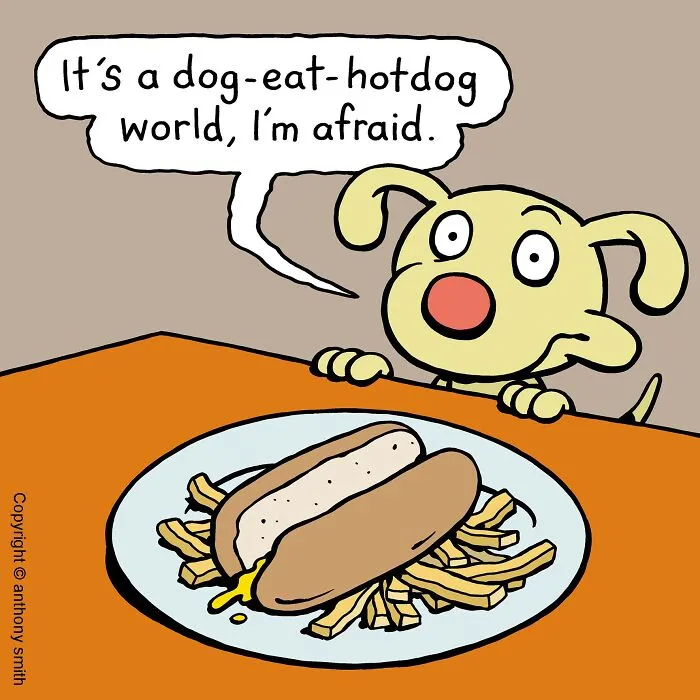 Artist Makes 30 Hilarious One-Panel Comics About A Cute Dog And His Daily Dilemmas