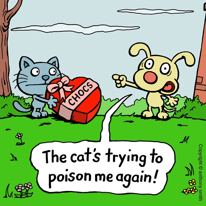 Artist Makes 30 Hilarious One-Panel Comics About A Cute Dog And His Daily Dilemmas