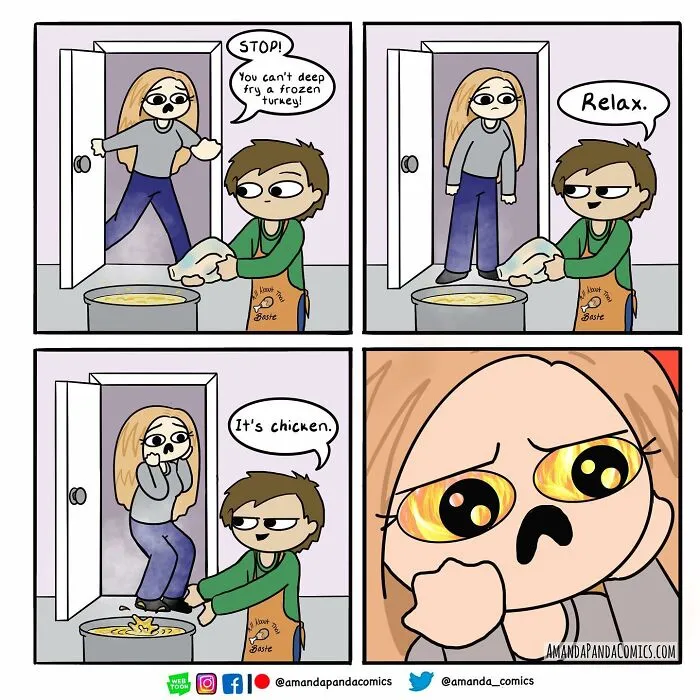 30 Hilarious Comics Depicting Ordinary Situations With A Chaotic Twist By Artist Amanda Panda
