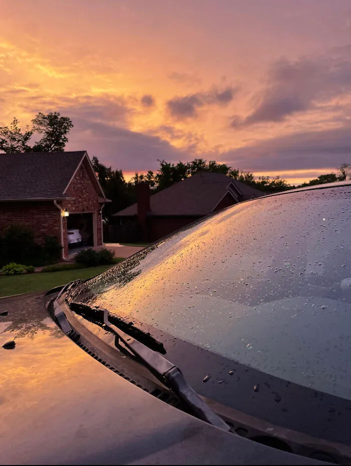Sunset Reflecting Off My Car