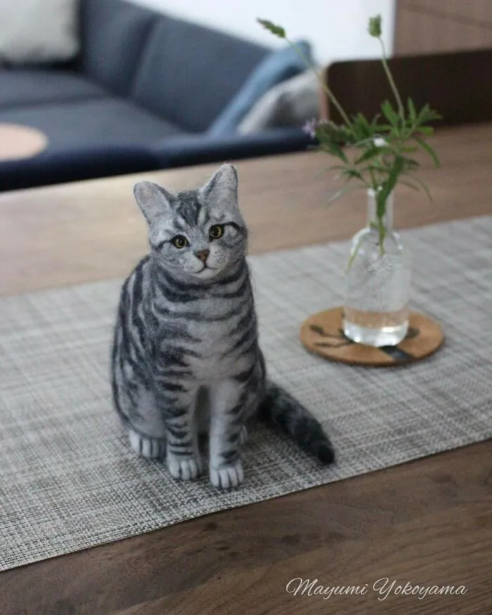 This Japanese Artist Creates Realistic Cats With Needle Felting, And Here's The Result (27 Pics)