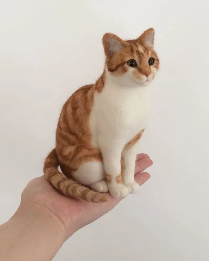 This Japanese Artist Creates Realistic Cats With Needle Felting, And Here's The Result (27 Pics)